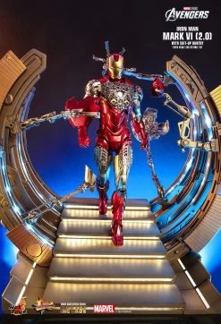 Hot Toys Iron Man - Iron Man Mk VI (2.0) W/Suit-up Gantry 1/6 Scale Set