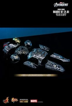 Hot Toys Iron Man - Iron Man Mk VI (2.0) W/Suit-up Gantry 1/6 Scale Set -Toy Store PD16748146450ph