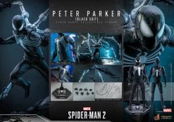 Hot Toys Spider-Man 2 (Video Game) - Peter Parker (Black Suit) 1/6 Scale Figure -Toy Store peter parker black suit marvel gallery 64c143e0abe21